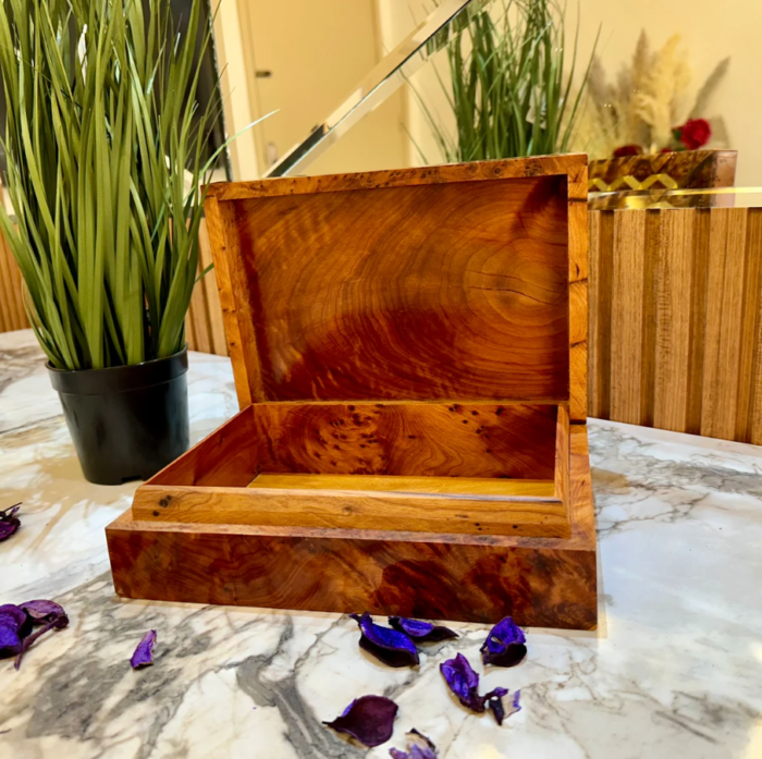 wooden burl Jewelry Box organizer Wedding gift idea decorative box – Luxury Jewelry Wooden Box