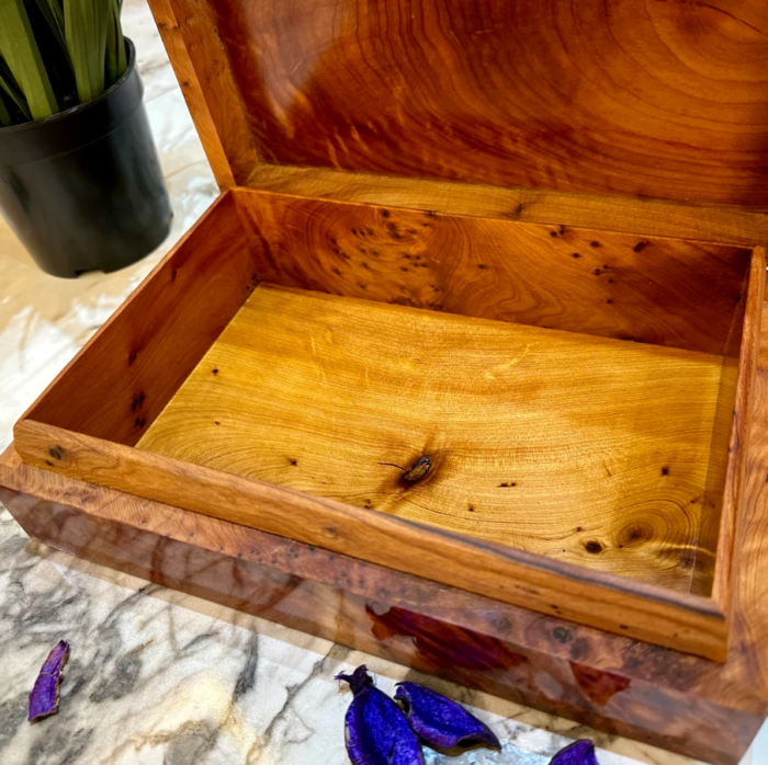 wooden burl Jewelry Box organizer Wedding gift idea decorative box – Luxury Jewelry Wooden Box