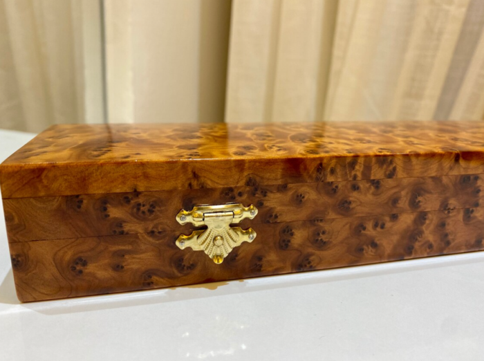 Handcrafted Thuya Wood Decorative Box Elegant and Secure – Luxury Jewelry Wooden Box
