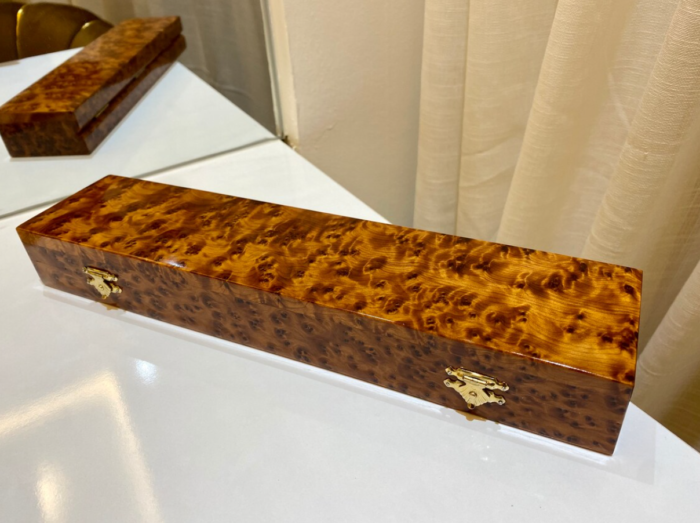 Handcrafted Thuya Wood Decorative Box Elegant and Secure – Luxury Jewelry Wooden Box