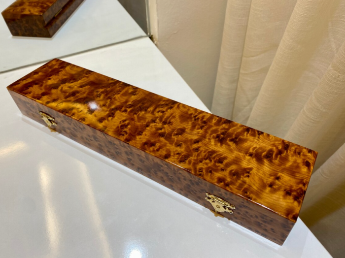 Handcrafted Thuya Wood Decorative Box Elegant and Secure – Luxury Jewelry Wooden Box