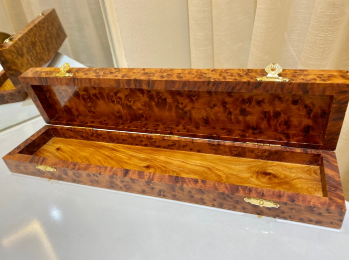Handcrafted Thuya Wood Decorative Box Elegant and Secure – Luxury Jewelry Wooden Box