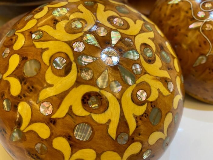 Handcrafted Round Thuya Wood Jewelry Box Set Elegant Gift – Luxury Jewelry Wooden Box