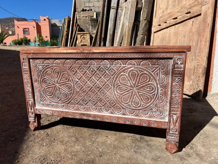 Handmade Berber Storage , Custom Moroccan Wood Cabinet , Elegant Rustic Boho Furniture – Luxury Jewelry Wooden Box