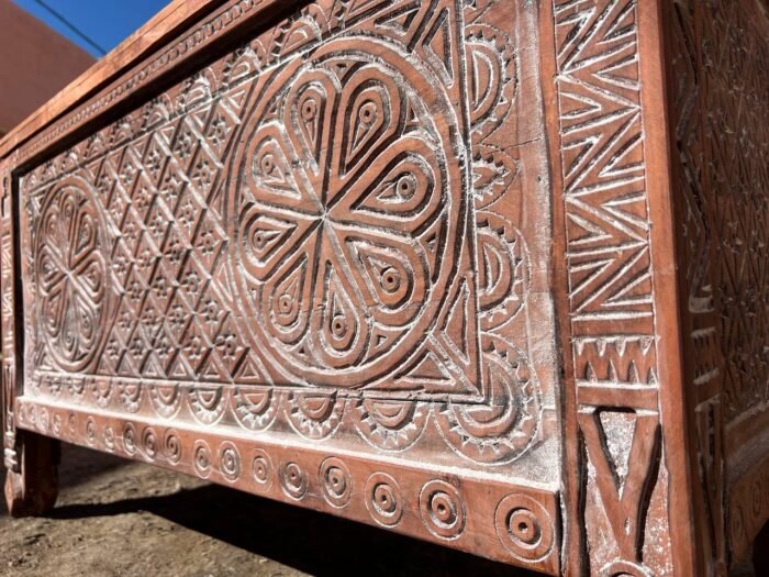 Handmade Berber Storage , Custom Moroccan Wood Cabinet , Elegant Rustic Boho Furniture – Luxury Jewelry Wooden Box