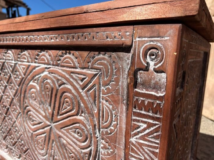 Handmade Berber Storage , Custom Moroccan Wood Cabinet , Elegant Rustic Boho Furniture – Luxury Jewelry Wooden Box