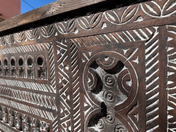 Handmade Vintage Wood Cabinet Carved Storage Chest – Luxury Jewelry Wooden Box