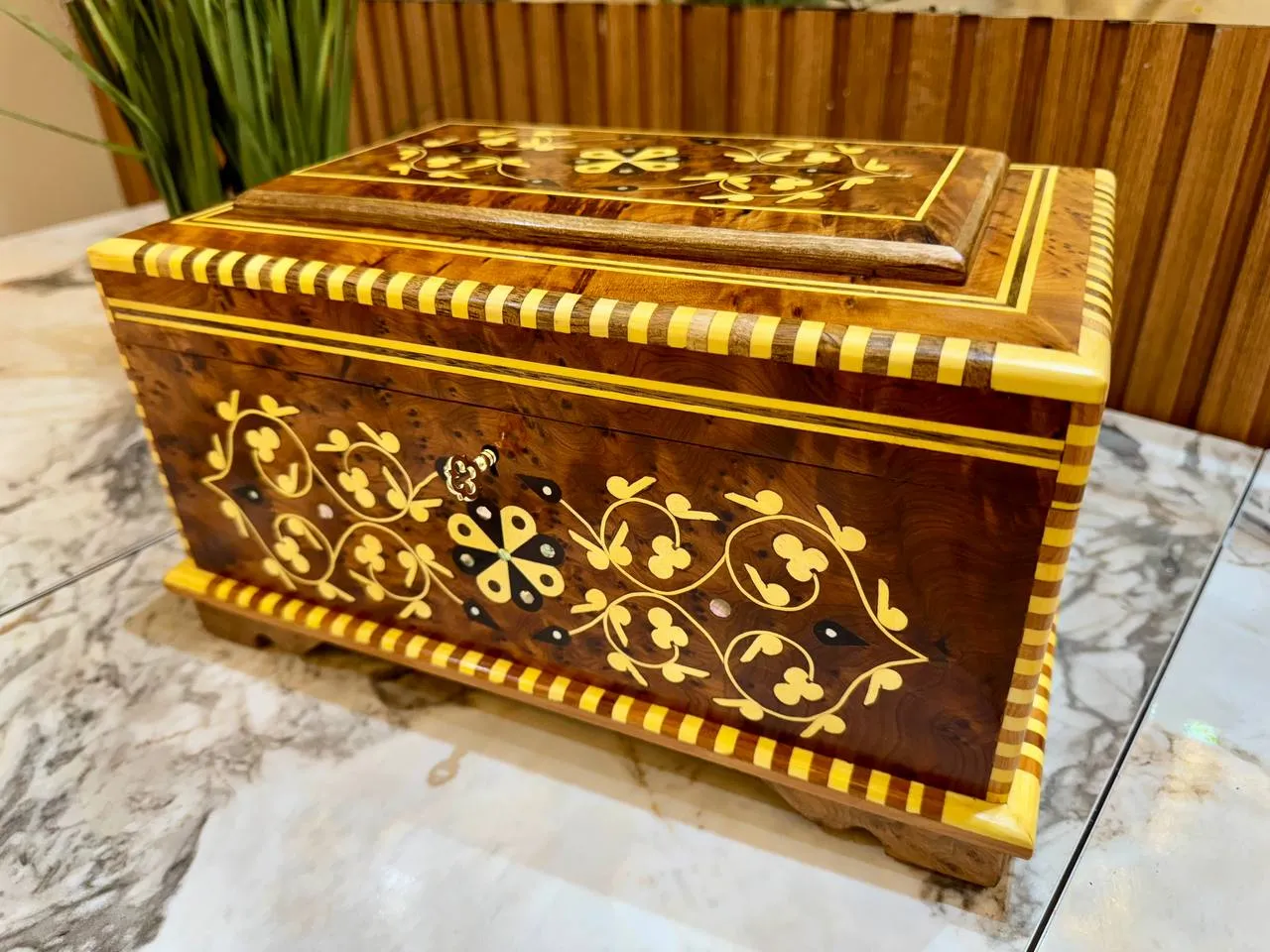 Wooden Box With Lid - Handmade Thuya Keepsake Box - Image 6