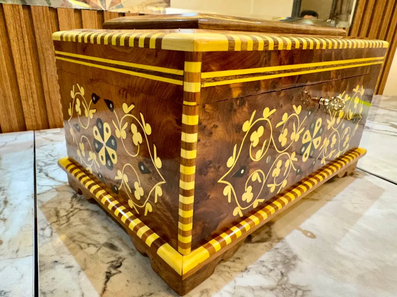 Wooden Box With Lid - Handmade Thuya Keepsake Box - Image 3