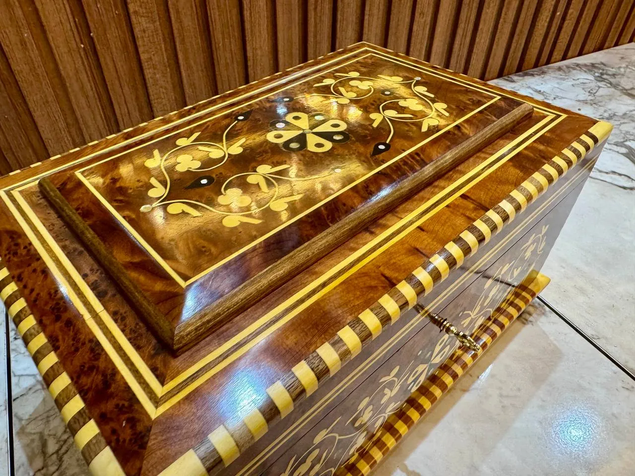 Wooden Box With Lid - Handmade Thuya Keepsake Box - Image 4