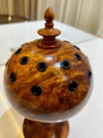 Handcrafted Ball thuya Wood Incense Burner with Slow Release Tub Feature - Image 3