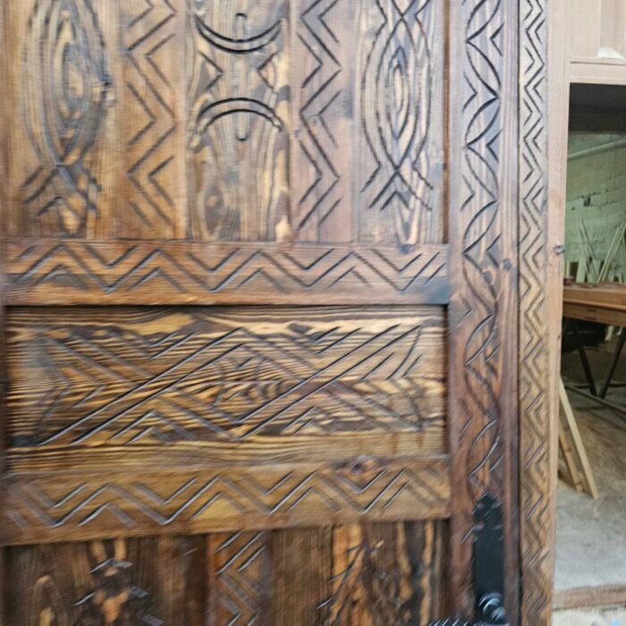 Hand Carved Moroccan Door with Knobs, Timeless Elegance for Your Space – Luxury Jewelry Wooden Box