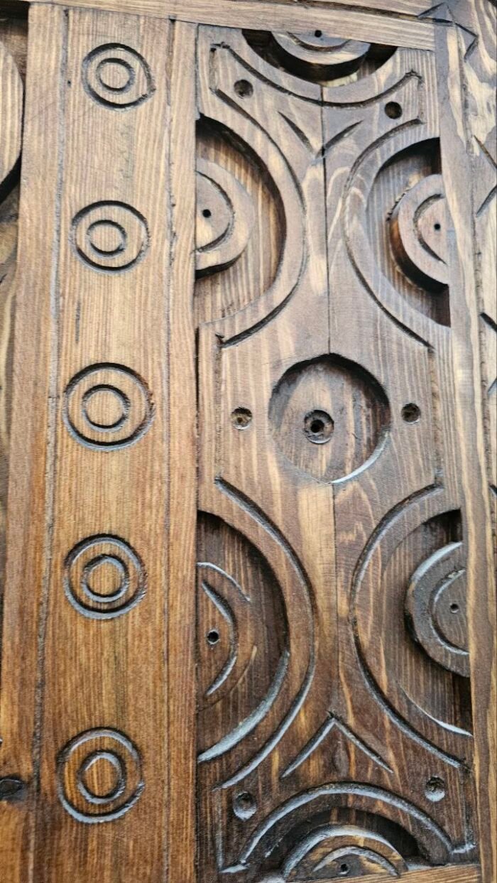Hand Carved Moroccan Door with Knobs, Timeless Elegance for Your Space – Luxury Jewelry Wooden Box