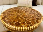 Solid Wood Coffee Table - Handmade Moroccan Inlay Table - Image 3