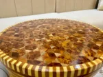 Solid Wood Coffee Table - Handmade Moroccan Inlay Table - Image 6