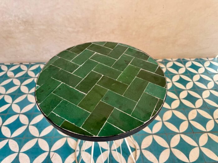Unique Mosaic Table – Handmade Moroccan Round Table for Patio & Indoor Decor – Luxury Jewelry Wooden Box