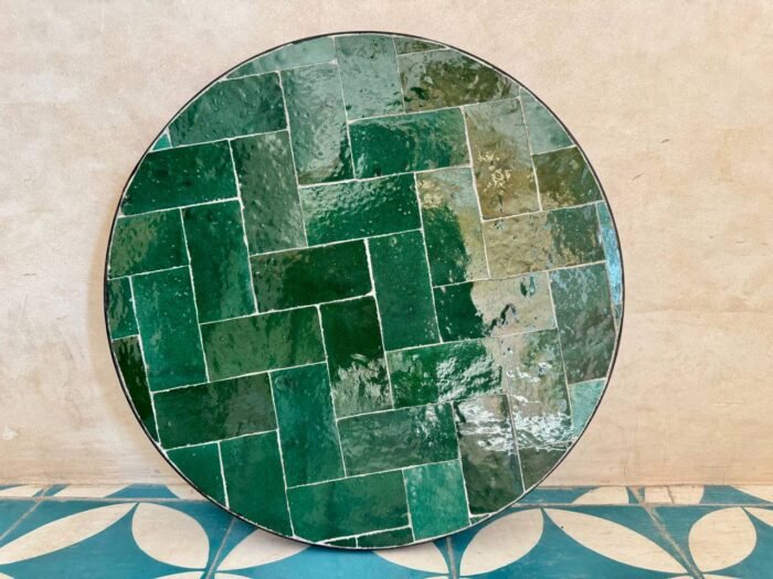 Unique Mosaic Table – Handmade Moroccan Round Table for Patio & Indoor Decor – Luxury Jewelry Wooden Box