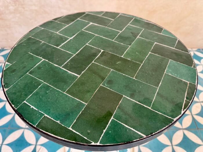 Unique Mosaic Table – Handmade Moroccan Round Table for Patio & Indoor Decor – Luxury Jewelry Wooden Box