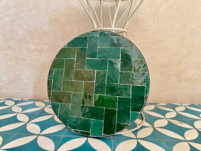 Unique Mosaic Table – Handmade Moroccan Round Table for Patio & Indoor Decor – Luxury Jewelry Wooden Box