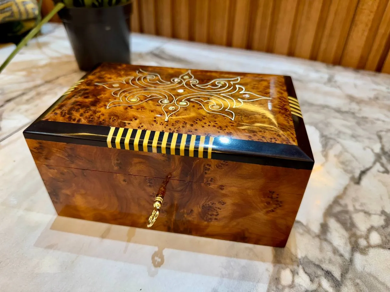 Wooden Memory Box - Handmade Thuya Keepsake Box - Image 2