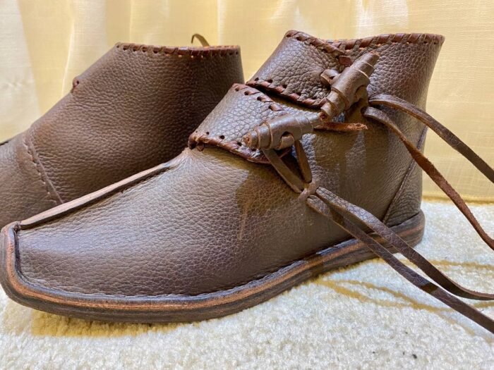 Leather Shoes, Authentic Viking Leather Shoes – Luxury Jewelry Wooden Box