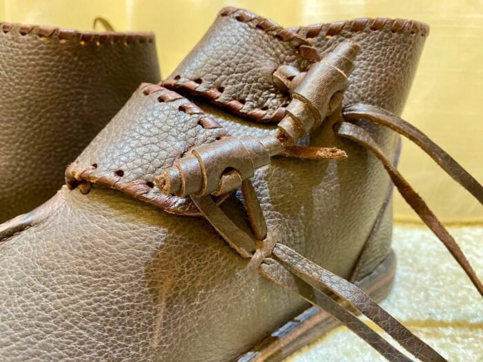 Leather Shoes, Authentic Viking Leather Shoes – Luxury Jewelry Wooden Box