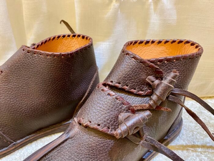 Leather Shoes, Authentic Viking Leather Shoes – Luxury Jewelry Wooden Box