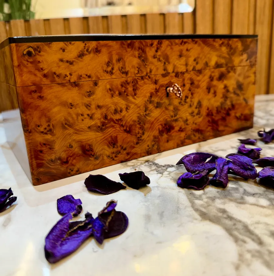 Watch Box – Handmade Thuya Wood Jewelry Box With Key - Image 5
