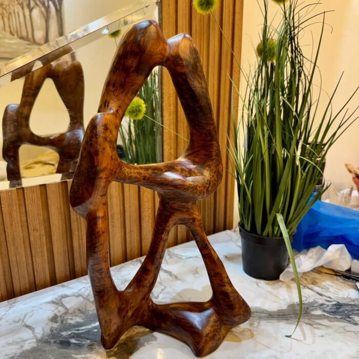 Abstract Wooden Sculpture Home Decor – Luxury Jewelry Wooden Box