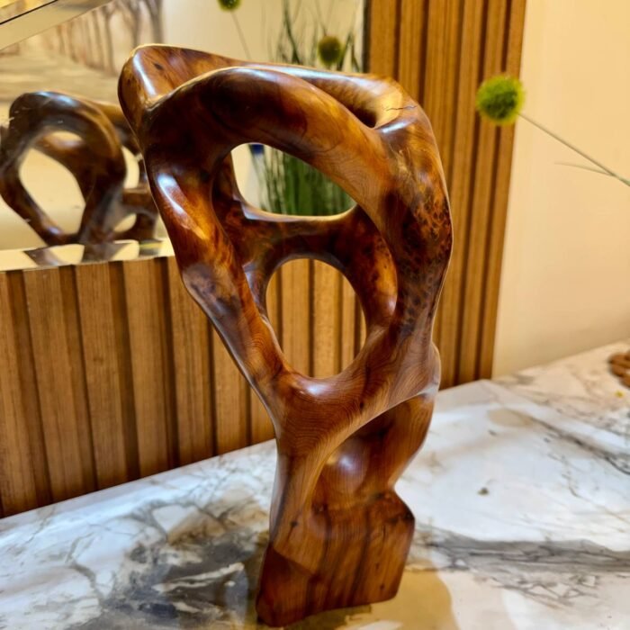 Abstract Wooden Sculpture – Luxury Jewelry Wooden Box