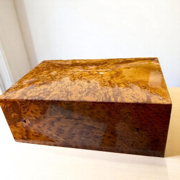 Handcrafted Wooden Jewelry Box – Large Lockable Thuya Organizer - Image 4
